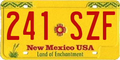 NM license plate 241SZF