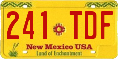 NM license plate 241TDF