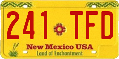 NM license plate 241TFD