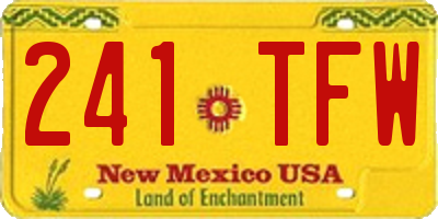 NM license plate 241TFW