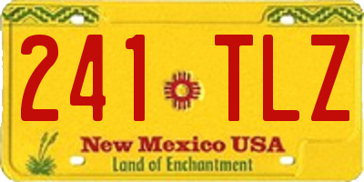 NM license plate 241TLZ