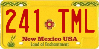 NM license plate 241TML