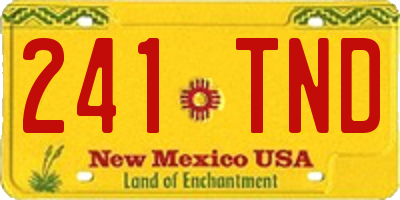 NM license plate 241TND