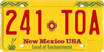 NM license plate 241TOA