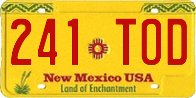NM license plate 241TOD