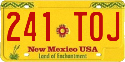 NM license plate 241TOJ