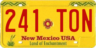 NM license plate 241TON