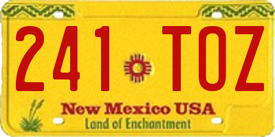 NM license plate 241TOZ