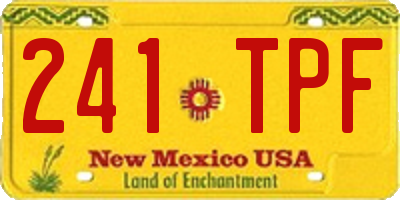 NM license plate 241TPF