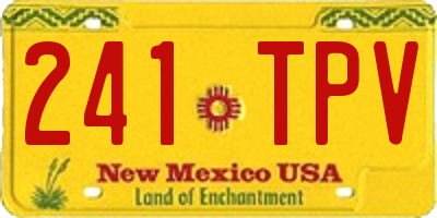 NM license plate 241TPV