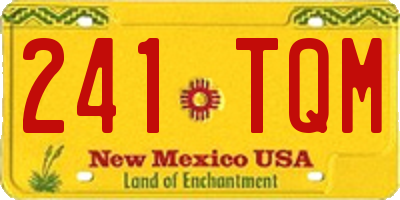 NM license plate 241TQM