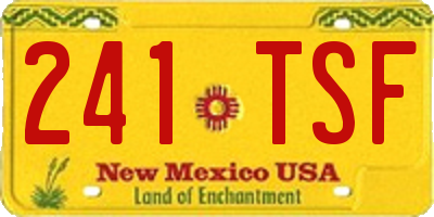 NM license plate 241TSF