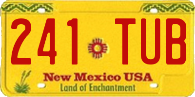 NM license plate 241TUB