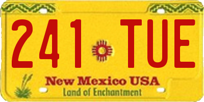 NM license plate 241TUE