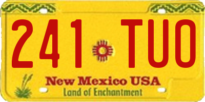 NM license plate 241TUO