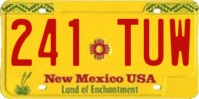 NM license plate 241TUW