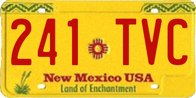 NM license plate 241TVC