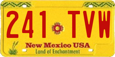 NM license plate 241TVW