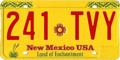 NM license plate 241TVY