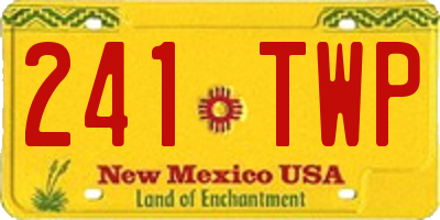 NM license plate 241TWP