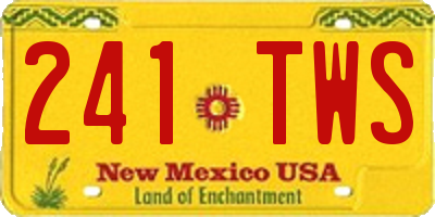 NM license plate 241TWS