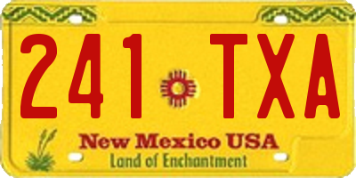 NM license plate 241TXA