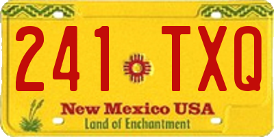 NM license plate 241TXQ