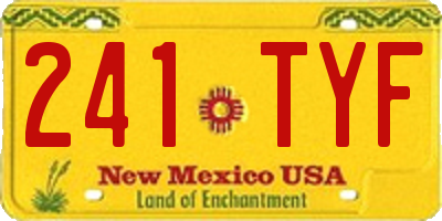NM license plate 241TYF