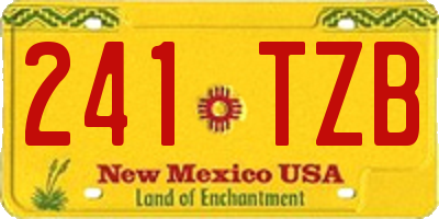 NM license plate 241TZB