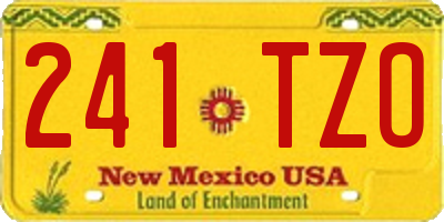 NM license plate 241TZO