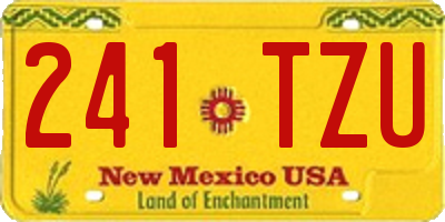 NM license plate 241TZU