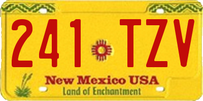 NM license plate 241TZV