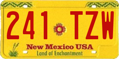 NM license plate 241TZW