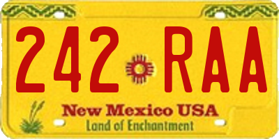 NM license plate 242RAA