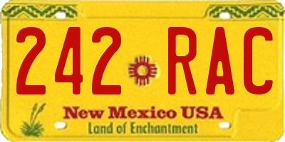 NM license plate 242RAC