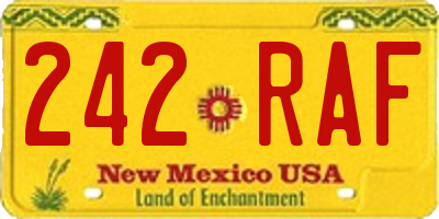 NM license plate 242RAF