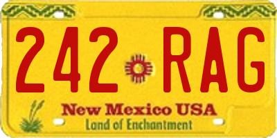 NM license plate 242RAG