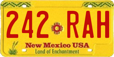 NM license plate 242RAH