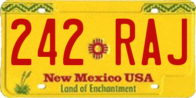 NM license plate 242RAJ