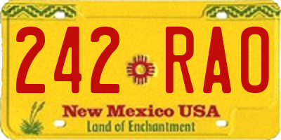 NM license plate 242RAO