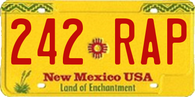 NM license plate 242RAP