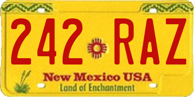 NM license plate 242RAZ