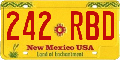 NM license plate 242RBD