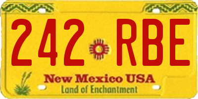 NM license plate 242RBE
