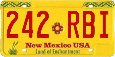 NM license plate 242RBI