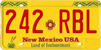 NM license plate 242RBL