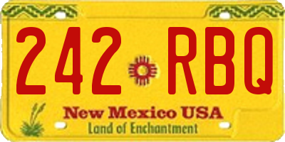 NM license plate 242RBQ