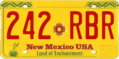 NM license plate 242RBR