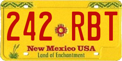 NM license plate 242RBT