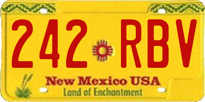 NM license plate 242RBV